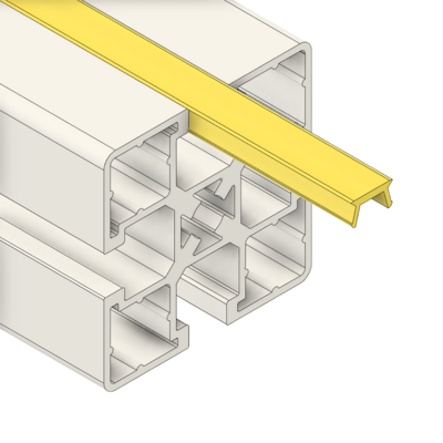 MODULAR SOLUTIONS PVC COVER PROFILE<br>SHALLOW, YELLOW, 2M